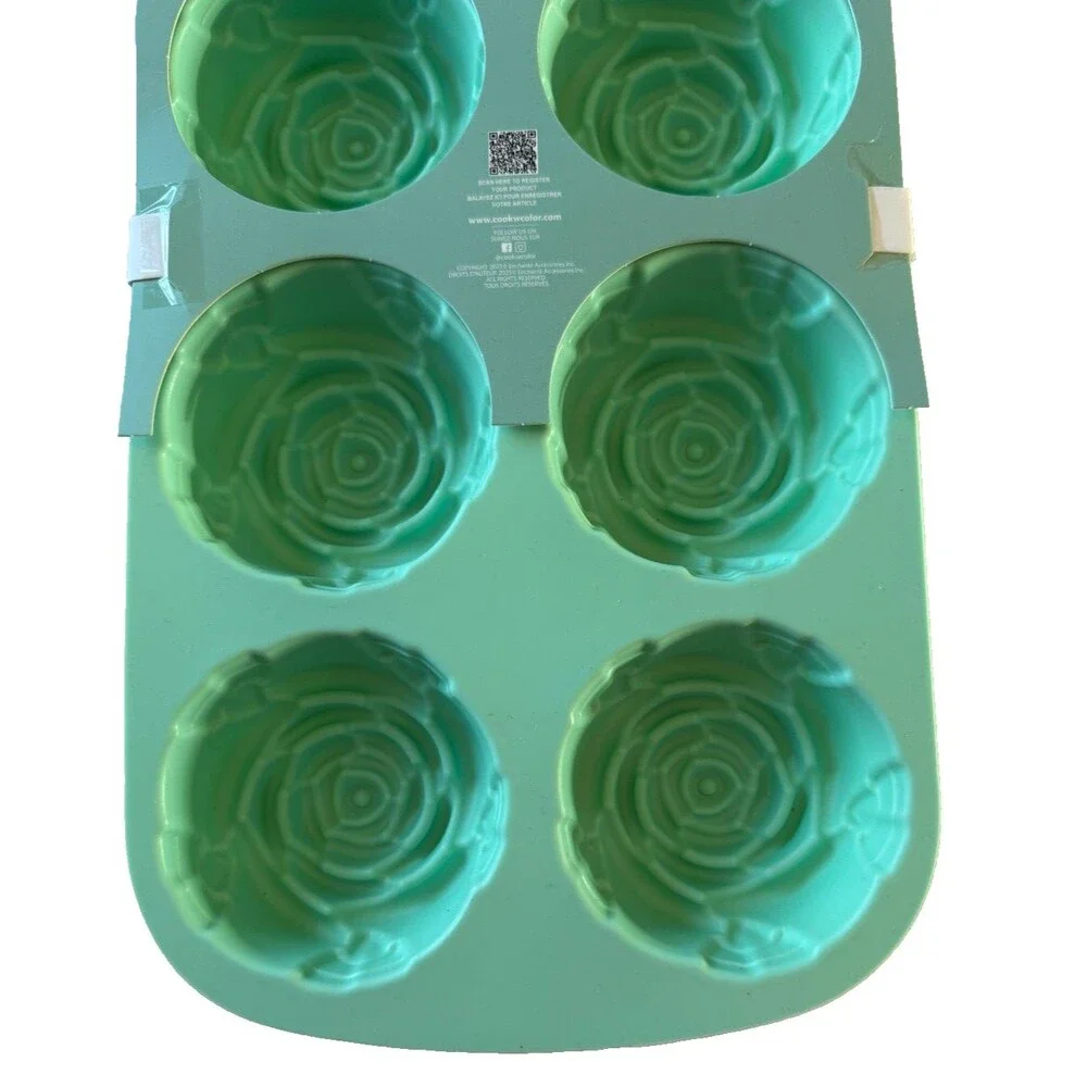 CWC Silicone Rose Flower Mold for Handmade Soap Jelly Chocolate Cakes Set of 2